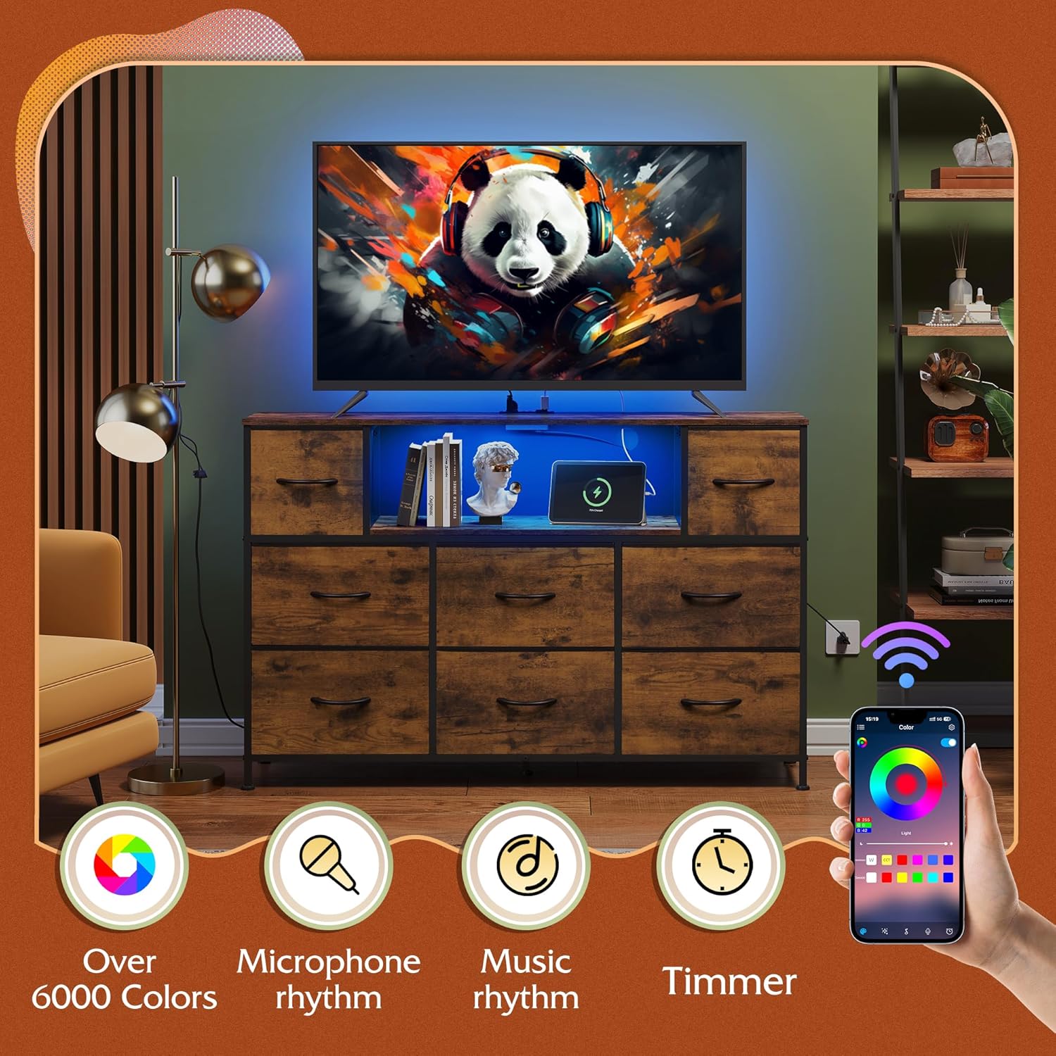Rustic LED TV Stand